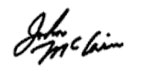 Signature of John McCain